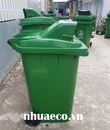 Thùng rác 120 lít nắp hở dễ dàng vứt rác vào trong