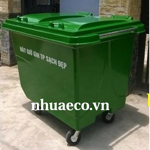 Thùng rác công nghiệp 660L dung tích lớn thu gom rác đô thị