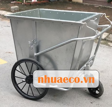 Xe gom rác tôn 400l giá rẻ, siêu bền