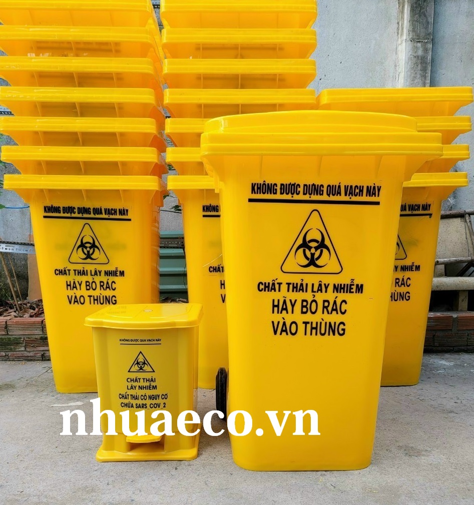 Thùng rác y tế 240L đựng chất thải có nguy cơ lây nhiễm cao